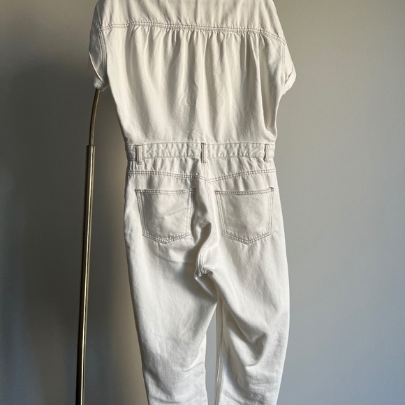 Zara Pants & Jumpsuits Zara White Denim Jumpsuit Size L Poshmark